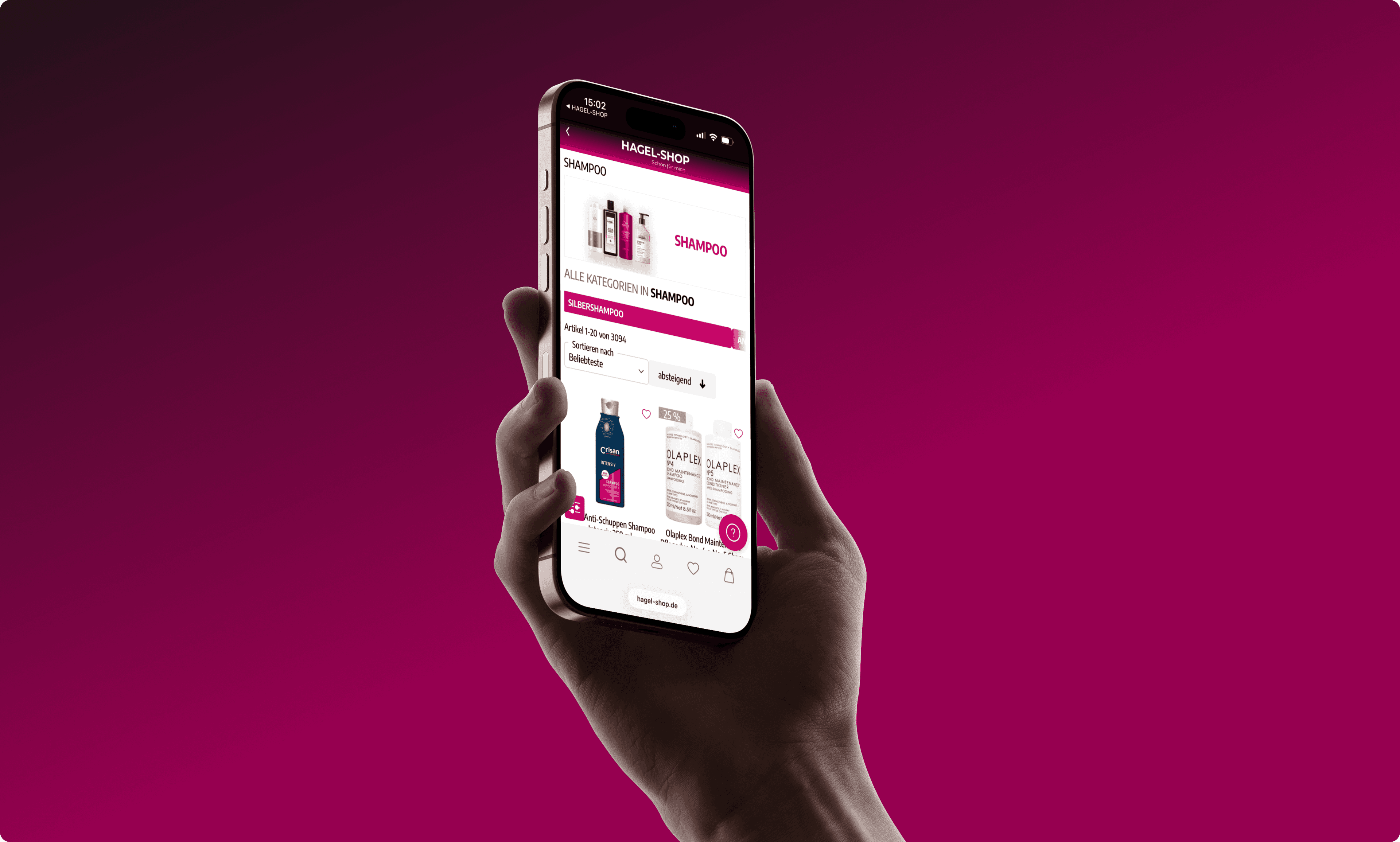 Die Hagel-Shopping-App auf einem Smartphone